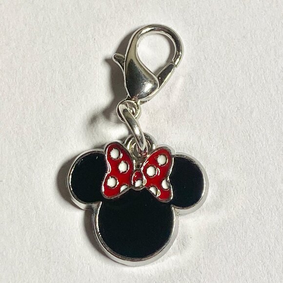 Disney Minnie Mouse Ears Clip On Charm Zipper Pull Bag Purse Charm Black Enamel - Picture 3 of 6